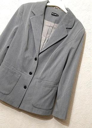 Must have трендовый пиджак с карманами серый приталенный длинные рукава женский на подкладке