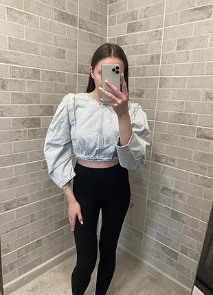 Топ zara , джинсовка zara