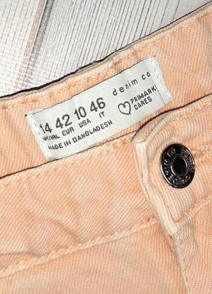 🤩1+1=3 джинсовые персиковые шорты высокая посадка denim co, размер l - xl7 фото