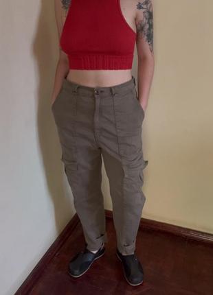 Штани / брюки бжогери хакі h&m