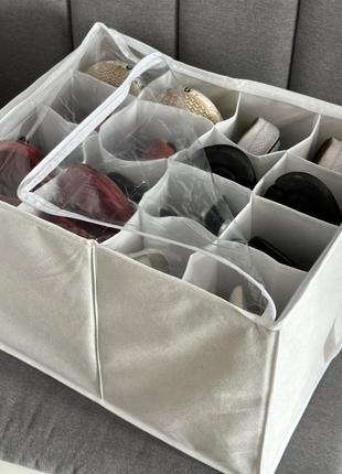 Органайзер-коробка для обуви на 8 пар до 44 размера  43*35*29 см (белый)