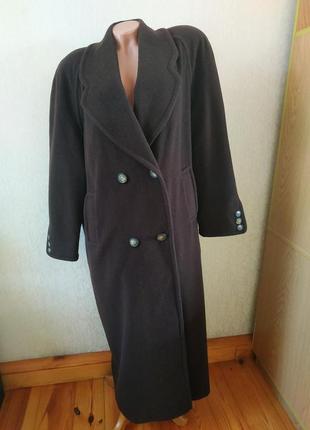 Пальто двобортне довге вовна/xl-xxl