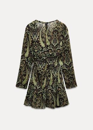 Короткое платье с принтом zara