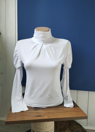 Гольф білий жіночий гольфік зборочка водолазка біла туреччина