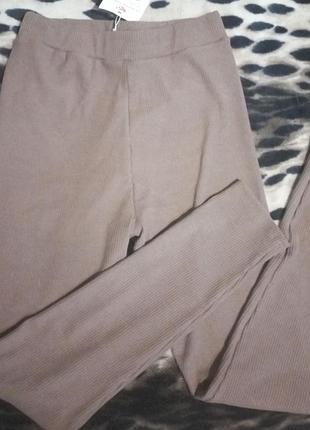 Лосини в рубчик на флісі