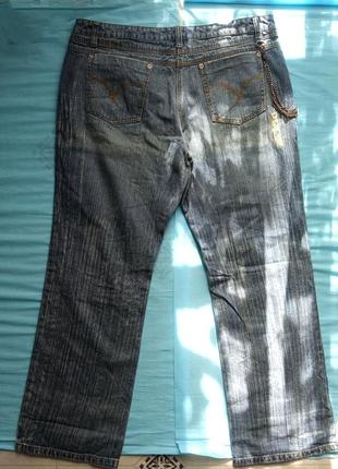 Трендовые синие джинсы в стиле 2000х клеш прямые baggy с потертостями и цепью5 фото