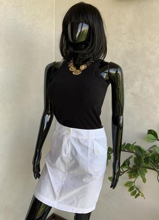 Базовая белоснежная стильная юбка миди5 фото
