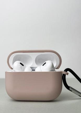 Чохол з карабіном для airpods pro 2 (пудра)