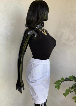 Базовая белоснежная стильная юбка миди2 фото
