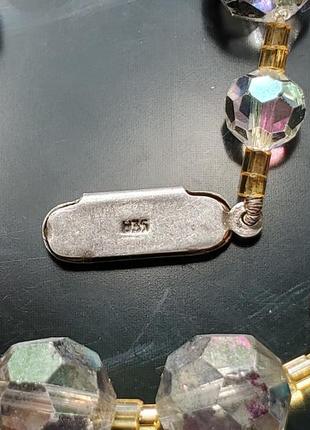 Кристаллическое ожерелье с покрытием аврора бореалис, нитевичка6 фото
