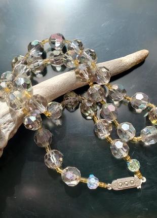 Кристаллическое ожерелье с покрытием аврора бореалис, нитевичка3 фото