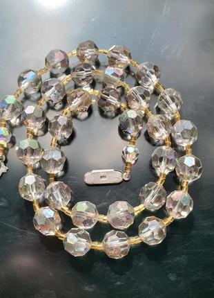 Кристаллическое ожерелье с покрытием аврора бореалис, нитевичка2 фото