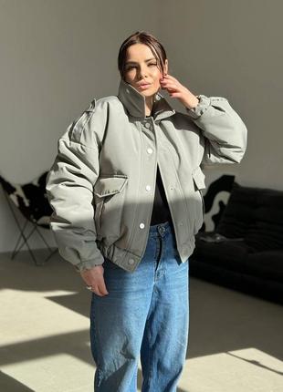 Короткая объемная влагостойкая куртка парка xs,s,m,l