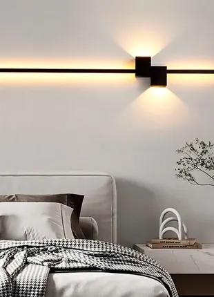 Сучасний настінний світильник бра - чорний 80 см.