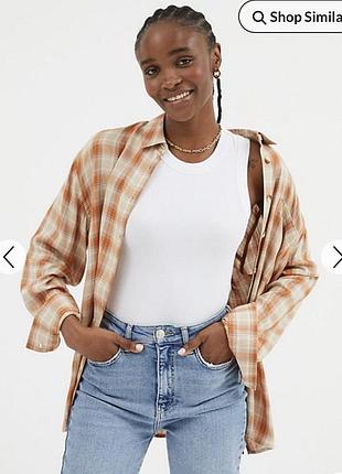 Сорочка в клітинку,помаранчева,тренд сезону2 фото