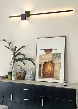 Сучасний настінний світильник бра - чорний 80 см.