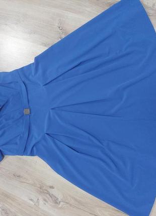 Изысканное платье насыщенного синего цвета на 48-52 размер.