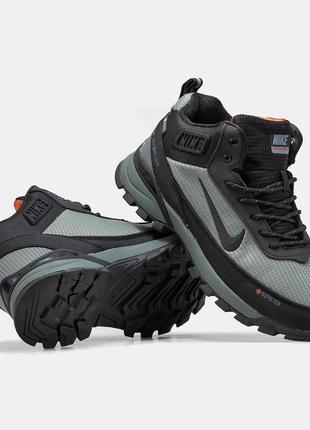 Зимові чоловічі кросівки nike rivah grey black fur найк сірого з чорним кольорів хутро
