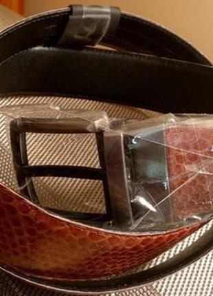 Ремень из кожи морской змеи. потайной карман.коричневый. материал: натуральная кожа морской змеи