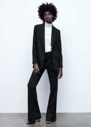 Брюки клеш zara из смеси шерсти
