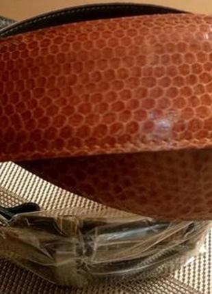 Ремень из кожи морской змеи. потайной карман.коричневый. материал: натуральная кожа морской змеи2 фото