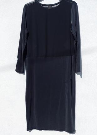 Шикарное элегантное тёмно серое платье мокрой ткани h&m5 фото
