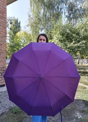 Парасоля напівавтомат фіолетова жіноча з системою антивітер