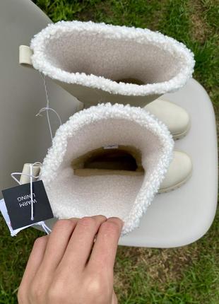 Чоботи труби до коліна бежеві 26 см тракторні мешти взуття трубы