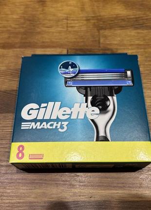 Оригінальні змінні картриджі (леза) gillette mach3 8шт1 фото