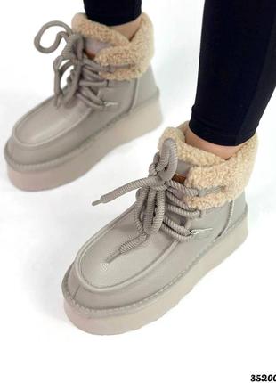 Натуральные угги-хайтопы женские осень зима 2024