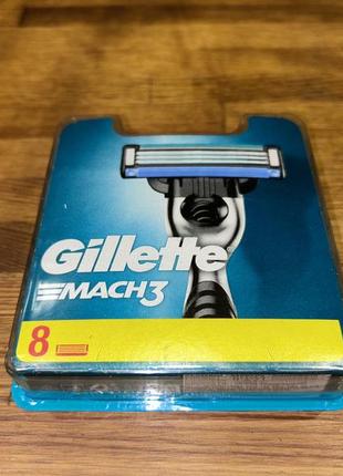 Оригінальні змінні картриджі (леза) gillette mach3 8шт1 фото
