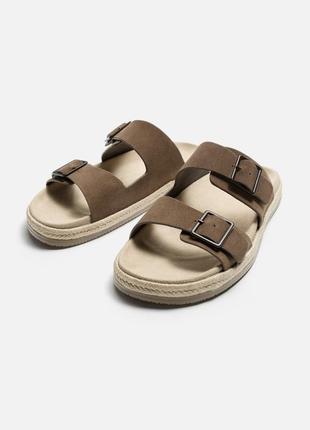 Чоловічі шкіряні шльопанці zara 42 розмір