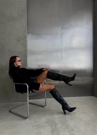 Демісезонні ботфорти з натуральної шкіри