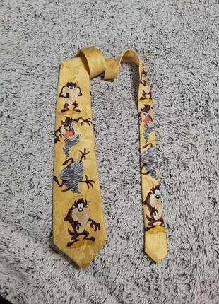 Вінтажна шовкова чоловіча краватка looney tunes tie rack 1997, італія