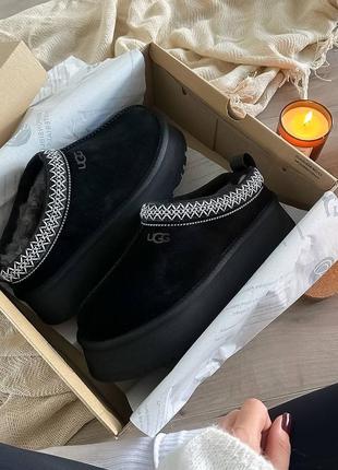 Угги жіночі tasman platform black5 фото