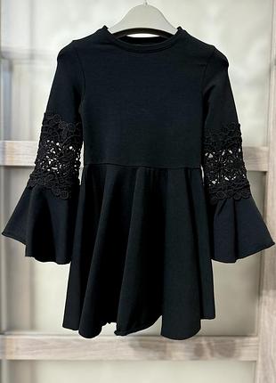 Платье школьное эффектное тре-нитка  кружева деми