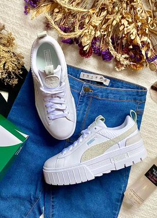 Новые кожаные кроссовки puma mayze snow tiger