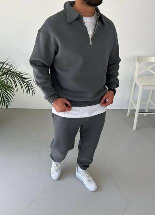 Теплый мужской костюм, костюм на осень мужской, спортивный костюм мужской, костюм на флисе