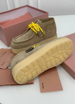 Замшевые лоферы в стиле miu 2way miu 2way люкс2 фото
