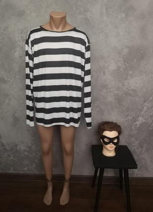 Карнавальний костюм грабіжник ув'язнений one size маска косплей хеллоуїн карнавал