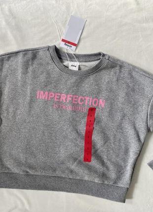 Новый свитшот на флисе с надписью imperfection is beautiful