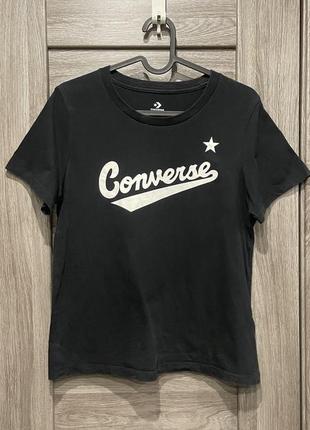 Футболка фирменная черная mit converse 100% хлопок р. m