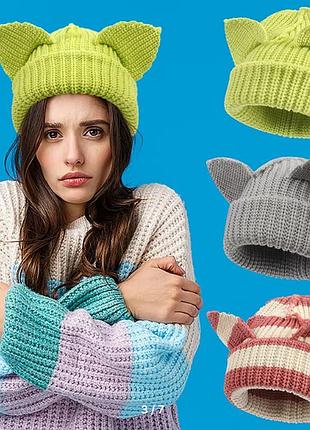 Шапка с ушками ушки на уши аниме k pop stray kids hyun jin кошки loverboy в стиле ins...