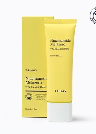 Осветляющий крем c ниацинамидом и витаминным комплексом trimay niacinamide melazero vita blanc cream
