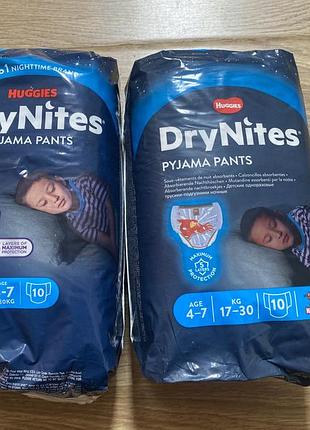 Нові підгузки-трусики huggies drynites 4-7 роки нічні ночные памперсы 4-7 года