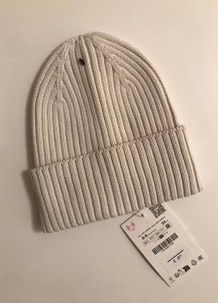 Zara, шапка біла 6-9 р. на ог 40-50см.