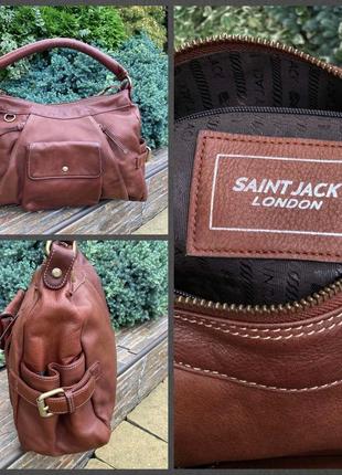 Saint jack london аутентичная фирменная кожаная сумка женская натуральная кожа