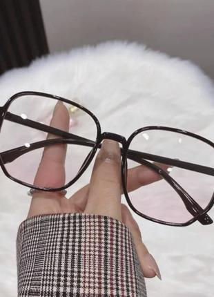 Очки окуляри квадратные градиент градієнт имиджевые нулёвки квадратные прозрачные..3 фото