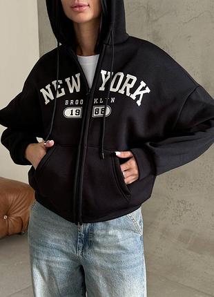 Женское зип-худи new york худи на молнии