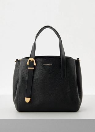 Кожаная черная сумочка coccinelle
